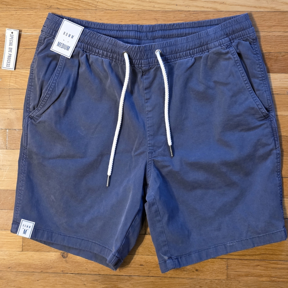 ROWM Blue Stretch Drawstring Shorts Medium Men’s Beach Vacation Weekend